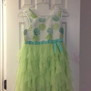 White and green flowered dress
